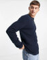 Фото #6 товара Selected Homme textured jumper with crew neck in navy