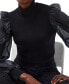 ფოტო #3 პროდუქტის Women's Krista Ribbed Knit Organza-Sleeve Top