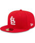 Фото #1 товара Men's Red St. Louis Cardinals Logo White 59FIFTY Fitted Hat