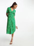 Фото #4 товара Nobody's Child Alexa lemon print midi dress in green