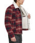ფოტო #4 პროდუქტის Men's Plaid Fleece-Lined Trucker Jacket