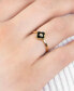 ფოტო #2 პროდუქტის Cubic Zirconia & Black Enamel Clover Ring in 14k Gold-Plated Sterling Silver, Created for Macy's
