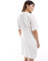 Фото #4 товара & Other Stories linen wrap mini dress in white