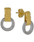 ფოტო #2 პროდუქტის Diamond Mesh Circle Drop Earrings in 22k Yellow Gold Vermeil over Sterling Silver and Sterling Silver