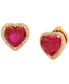 Cubic Zirconia Heart Halo Stud Earrings
