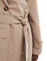 Vero Moda Curve longline belted trench coat in laurel oak