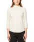 ფოტო #1 პროდუქტის Women's Ruched-Sleeve Funnel-Neck Sweater