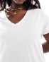 Vero Moda Curve v-neck t-shirt in white