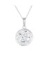 ფოტო #1 პროდუქტის Religious Round Disc Medal Guardian Sistine Angel Cherub Pendant Necklace For Women For Sterling Silver