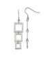 ფოტო #1 პროდუქტის Stainless Steel Polished Squares Dangle Shepherd Hook Earrings