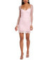 Hervé Léger Sheer Layered Mini Dress Women's Pink S