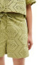 IIsla & Bird longer line broderie beach short in pine garden green