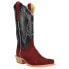 R. Watson Boots Rhubarb Rough Out Embroidered Square Toe Cowboy Womens Black Ca