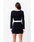 Women's Contrast detail V-neck Knit Mini Dress