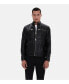 Фото #1 товара Men's Black Leather Jacket, Cracked