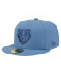 Фото #1 товара Men's Blue Distressed Memphis Grizzlies Color Pack Faded Tonal 59FIFTY Fitted Hat