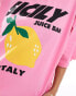 Фото #3 товара ASOS DESIGN oversized t-shirt with sicily lemon graphic in pink