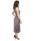 Фото #4 товара Women's Snakeskin-Print Pleated Midi Dress