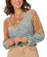 ფოტო #1 პროდუქტის Petite Printed Round-Neck Sweater