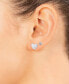 ფოტო #4 პროდუქტის Gianni Bernini 2-Pair Cubic Zirconia Pave Heart Stud Earrings Set (0.69 ct. t.w.) in Sterling Silver or 18K Gold Over Sterling Silver