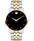 ფოტო #1 პროდუქტის Men's Swiss Museum Classic Diamond-Accent Two-Tone PVD Stainless Steel Bracelet Watch 40mm