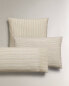 Striped cotton linen pillowcase