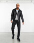 ASOS DESIGN faux leather biker jacket in black