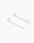 True Decadence baguette crystal drop earrings in silver