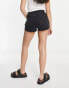 Cotton On – Shorts aus Stretch-Denim mit hohem Bund in Schwarz