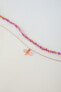 Фото #3 товара Набор из двух ожерелий с цветами, стрекозой и бусинами ZARA