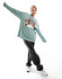 ASOS DESIGN long sleeve skater top with edgar degas ballet licence graphic in soft green