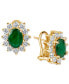 ფოტო #1 პროდუქტის Emerald (2-1/5 ct. t.w.) and Diamond (1-1/5 ct. t.w.) Earrings in 14k Gold