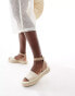 Фото #1 товара French Connection jute flatform sandals in taupe