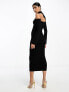 Фото #5 товара Pretty Lavish cut-out knit maxi dress in black