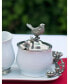 Stoneware Creamer Set - Pewter Song Bird Long Tray with Creamer, Sugar Bowl and Spoon