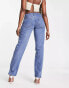 Missyempire low rise split leg jeans in blue