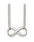 Фото #1 товара Polished Infinity Symbol on a 2-Strand Cable Chain Necklace