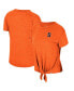 ფოტო #1 პროდუქტის Women's Orange Distressed Syracuse Orange Finalists Tie-Front T-shirt