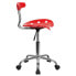 Фото #1 товара Vibrant Red And Chrome Swivel Task Chair With Tractor Seat