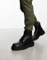 Фото #4 товара Pull&Bear chunky lace up military style boots in black