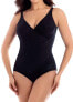 Фото #1 товара Miraclesuit 278175 Women's Oceanus Tummy Control One Piece Swimsuit, Black, 10DD