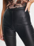 Фото #3 товара Stradivarius coated flare jean with split hem detail in black