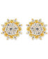 ფოტო #3 პროდუქტის Diamond Cluster Stud Earrings (3/8 ct. t.w.) in 14k White or 14k Gold