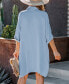 Фото #2 товара Women's Flowy Button-Up T-Shirt Midi Beach Dress