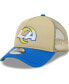 Фото #1 товара Men's Tan, Royal Los Angeles Rams All Day A-Frame Trucker 9FORTY Adjustable Hat