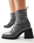 Фото #2 товара schuh Briony block heeled ankle boots in grey