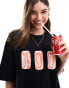 ASOS DESIGN oversized heavyweight t-shirt with coca cola cans licence graphic in black