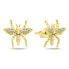 Stylish gold-plated earrings Bee with zircons EA798Y