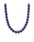 Plain Simple Classic Western Jewelry Dark Blue Lapis Lazuli Round 10MM Bead Strand Necklace For Women Silver Plated Clasp 16 Inch