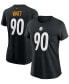 ფოტო #1 პროდუქტის Women's T.J. Watt Black Pittsburgh Steelers Name Number T-shirt